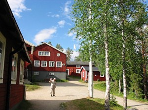Kvikkjokk Tourist station the way it was in 2003. The little house we rented for a month in 1950 can be seen through the birches.
