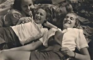 A school excursion in the summer; my close friends Britt (left) and Ragnhild (right). I am in the back and on the upper left is a girl whose name escapes me.