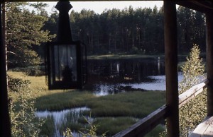 View over the pond from Inger's porch, a dream house out in the woods, and a swimming pond that I have many fun memories from.