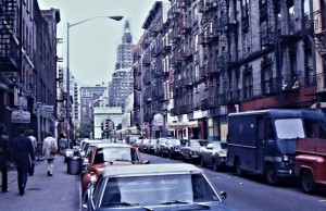 Thompson Street leading up to Washington Square with the famous arch in the background.