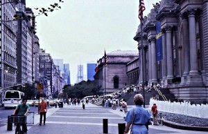 The entrance to the magnificent Metropolitan Museum of Art on 5th Avenue and at the edge of Central Park in the lower 80s. I will probably clone out Siv in the foreground.