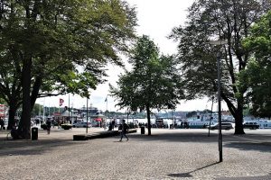 Nybroviken, seen from the Royal Dramatic Theater -- lots of sightseeing boats leave from here on their various tours around "the Venice of the North".