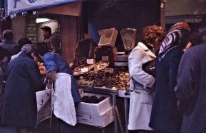 Fishmonger in la rue de Seine in 1971, very close to la rue des Saints-Pères where John's studio was.
