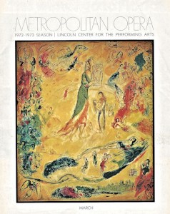 The cover of the program for Petrushka, the yellow Chagall painting which is on the right seen from the outside