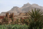 Kasbah (old city) along the piste to Tamnougalt-- Mount Kissane in the background