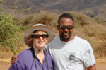 Here is our wonderful guide and driver, Manny who, we believe, never missed a lion or a leopard. And smiling Siv.