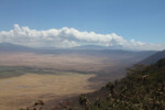 Driving by Ngorongoro crater; our first view of the beauty