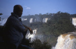 John in silhouette against Iguazu -- and you can see the different levels of these fabulous falls.